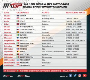 EMX250 Race Schedule 2021 (update)